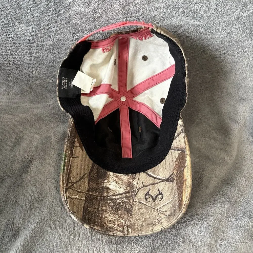 Under Armour Hat Womens Strapback OFSA RealTree Camo Camouflage Pink Logo‎ Hunt